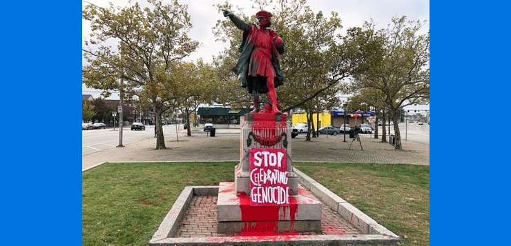 Rhode Island celebra el Día de la Raza en medio de la controversia por la estatua de Cristóbal Colón.