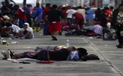 Caravana migrante descansa luego de tres días por México