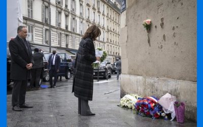 París:Harris concluye viaje con flores para víctimas de 2015