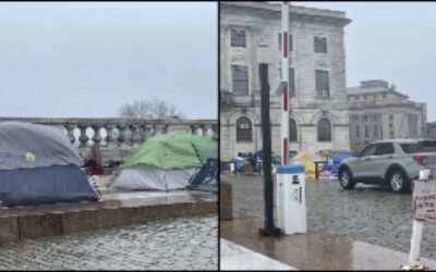 Ordenan desalojo de personas en tiendas de campaña fuera de la Casa Estatal