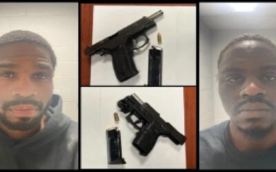 Policía Estatal arresta a dos hombres con cargos de armas de fuego.