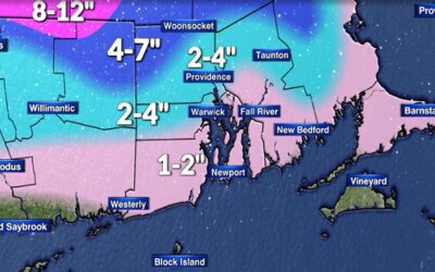 Lluvia cambia a nieve con acumulaciones de hasta 7 pulgadas y fuertes vientos.