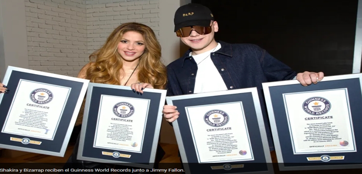 Shakira rompe 14 Guinness World Records con Bizarrap y lo celebran con Jimmy Fallon en Nueva York