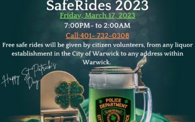 Policía Warwick ofrece transporte gratuito en el Día de San Patricio