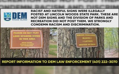DEM advierte sobre letreros “racistas y llenos de odio” en el Parque Estatal Lincoln Woods.