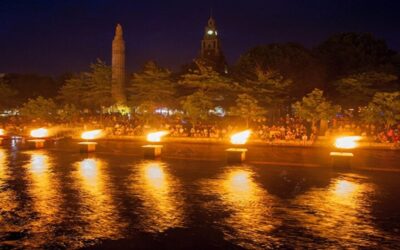 WaterFire Providence realizó su primera iluminación completa