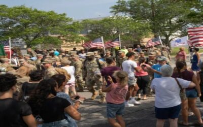 Miembros de la Guardia Nacional Rhode Island regresan luego de misión de 87 meses.