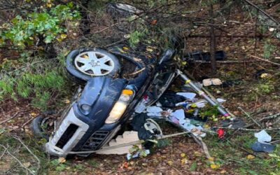 Aparatoso accidente automovilístico deja 1 herido.