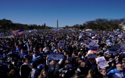 Decenas de miles de personas se manifiestan a favor de Israel en Washington