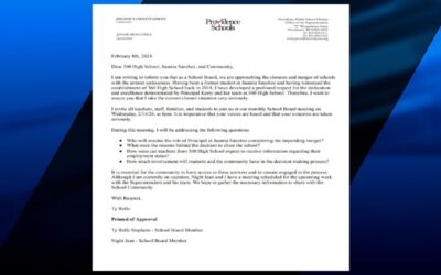 Junta Escolar de Providence invita a reunión informativa a padres para abordar la inminente fusión de 2 escuelas.