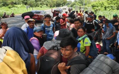 Migrantes en la frontera sur de México piden alivio y atención a Claudia Sheinbaum