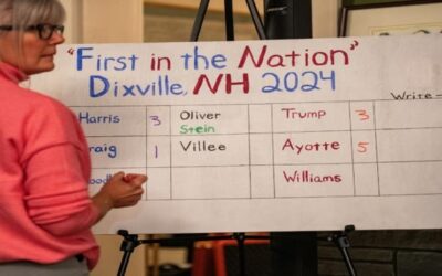 Harris y Trump empatan en caserío de Nuevo Hampshire, en primer resultado de la presidencial de EEUU