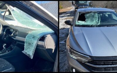 Mujer resulta herida por trozo de hielo que se desprendió de un camión trailer.