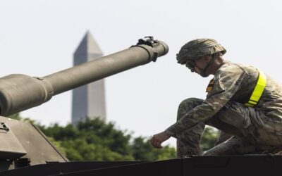 Soldados y tanques se preparan para el desfile militar de Trump en Washington