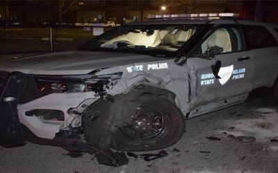 Sospechoso conducir bajo los efectos del alcohol impactó una patrulla RISP en Central Falls