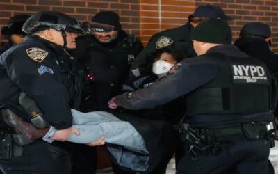 Casi 70 detenidos en protesta en hotel de Nueva York señalado por alojar fuerza migratoria.
