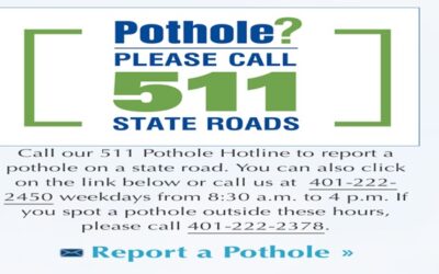 RIDOT anuncia sistema 511 para reportar baches en pistas.