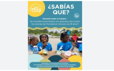 Alcalde Smiley anuncia  «Comer, Jugar, Aprender», donde encontrar comida y diversión en Rhode Island.